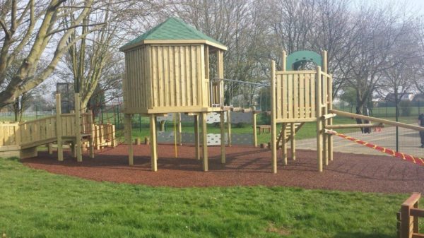 climbing frame and playground equipment at Cherry Willingham School