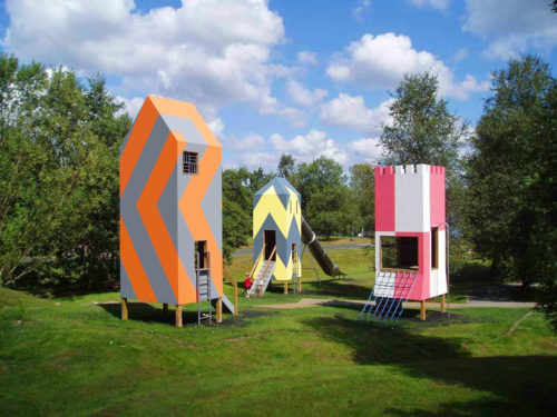 park playground equipment towers at Kielder Water And Forest Park